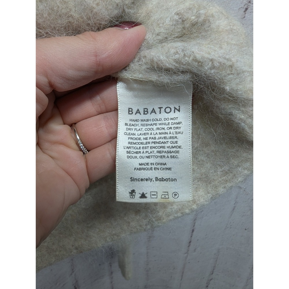 Babaton Aritzia XXS  V-Neck Crop ‎ Alpaca Blend Sweater Oversized - Picture 4 of 8